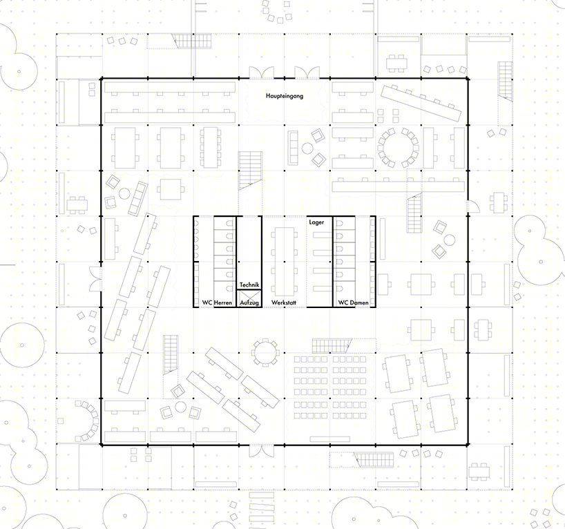 德国建筑艺术学校工作室景观改造 | 网格结构的灵活创意-19