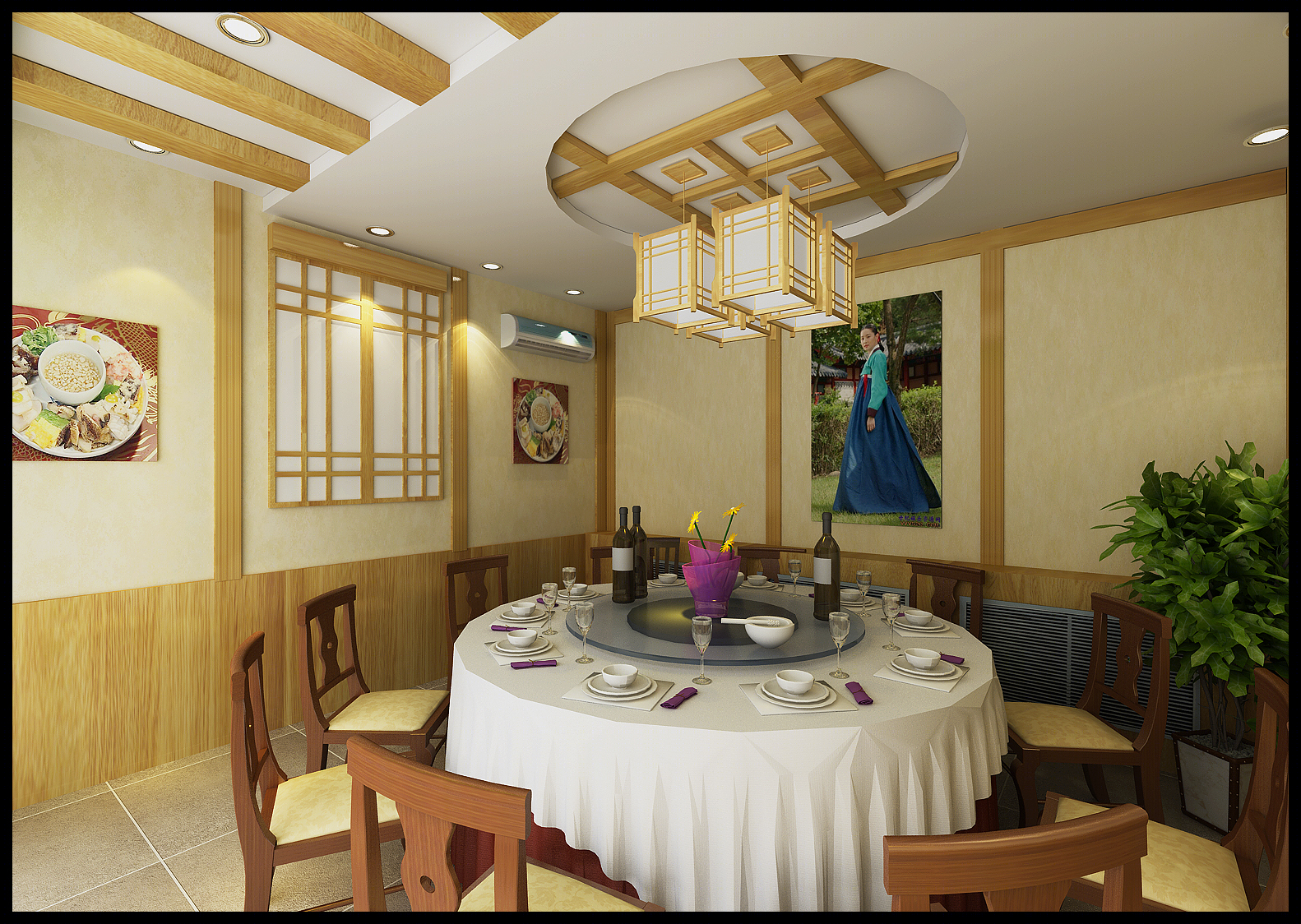 哈尔滨韩国餐厅，200 平米空间设计展现精致美食文化-4