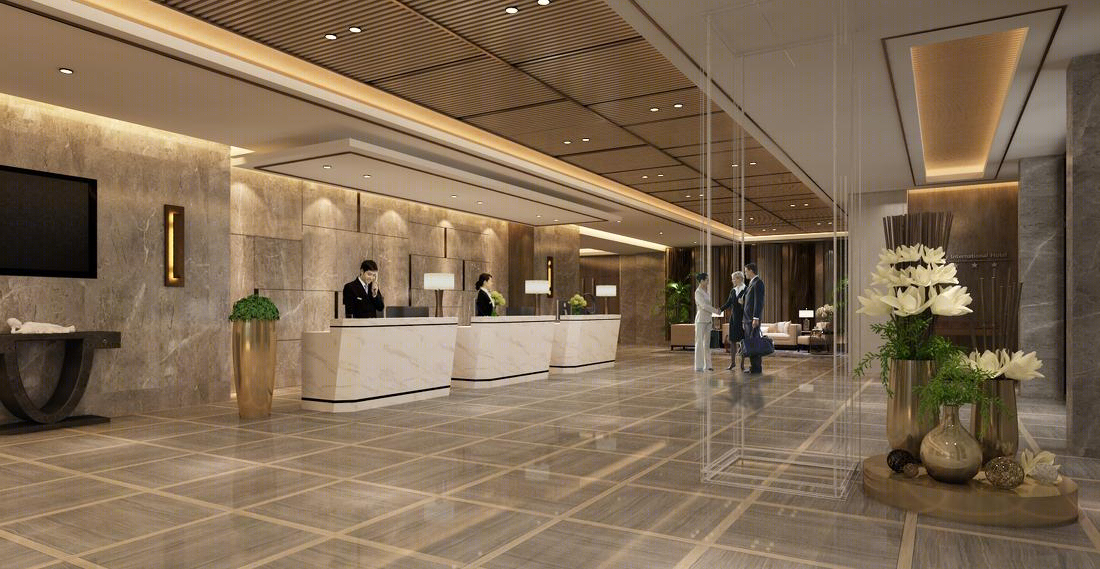 一套精简的酒店大堂西餐厅设计-0