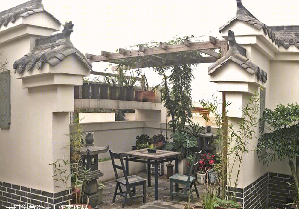 汉唐风雅致小院，原木绿植共融自然-8