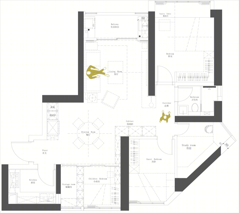 老木头与日式风的完美融合 | 93m²四室两厅改造案例-61