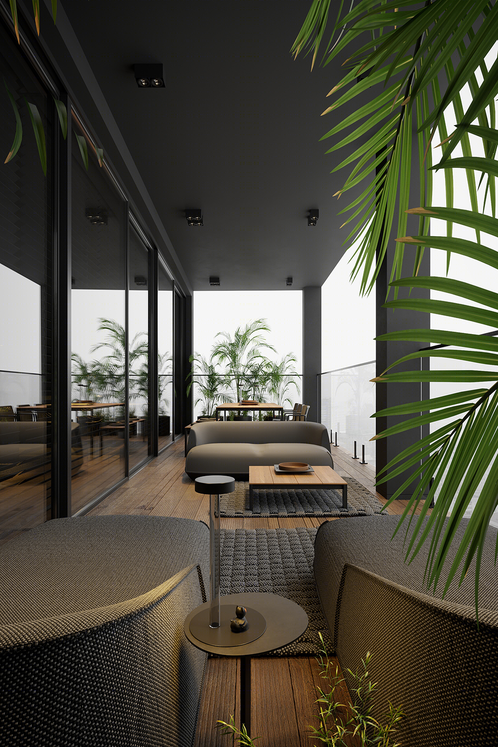 高级黑++自然绿家居空间设计丨Igor Sirotov Architects-57