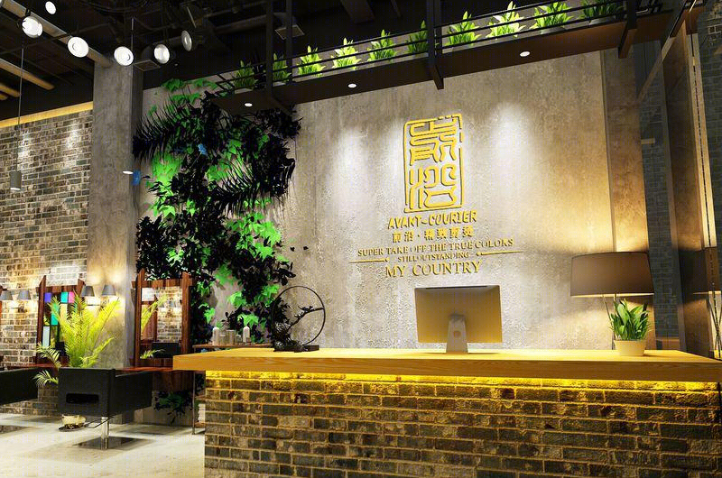 梅州蕉岭前沿剪烫潮牌风格店设计-1