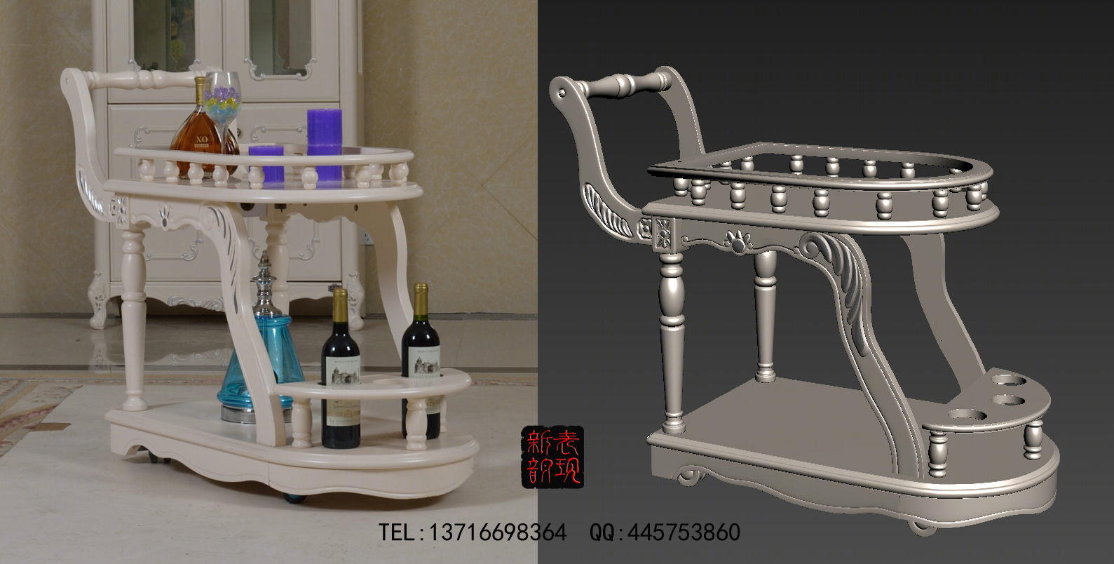 北大未名湖欧式风格黄昏效果餐车建模设计-11