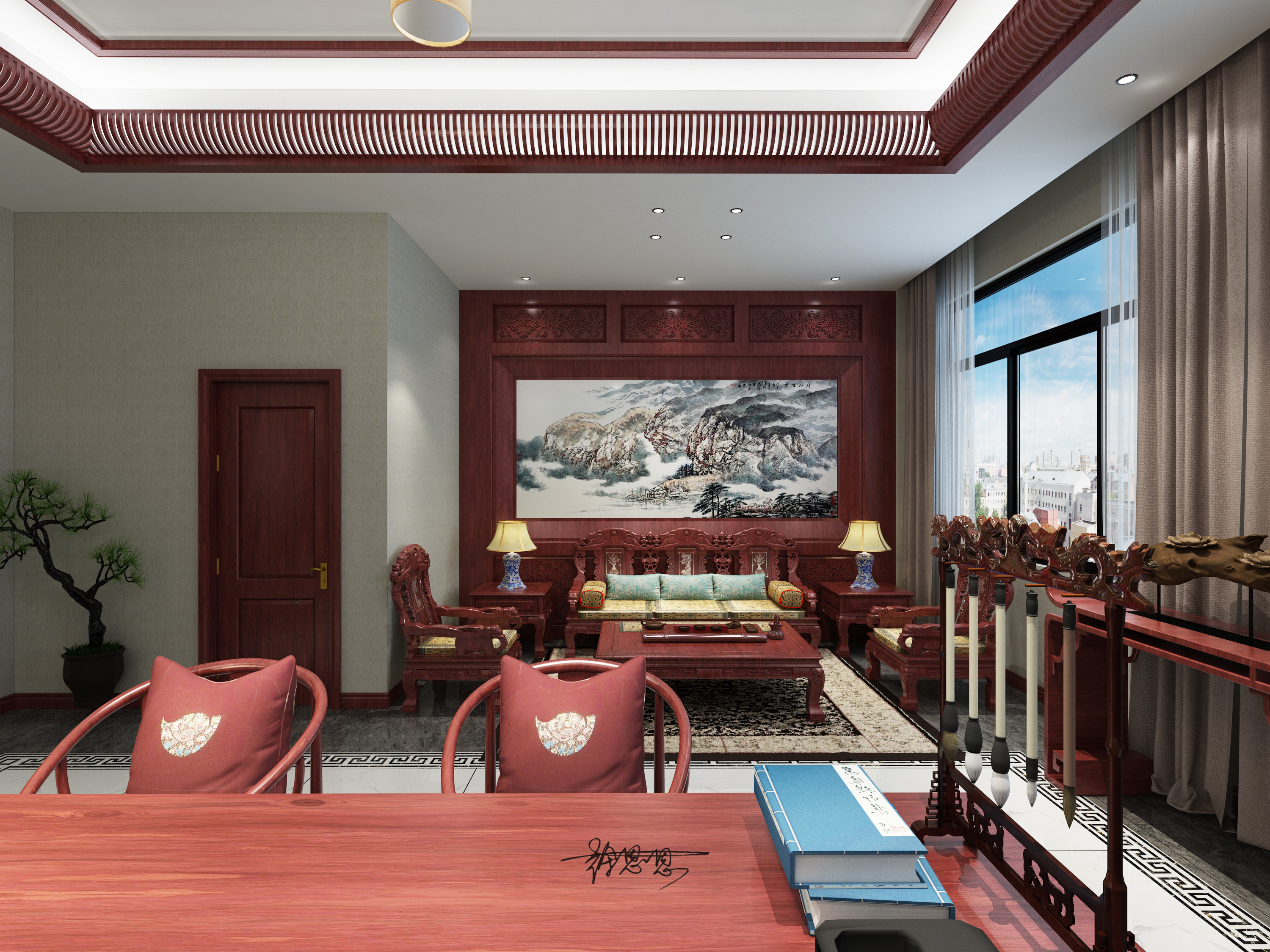 东方意蕴，大象有形——中式古典办公室设计解读-12