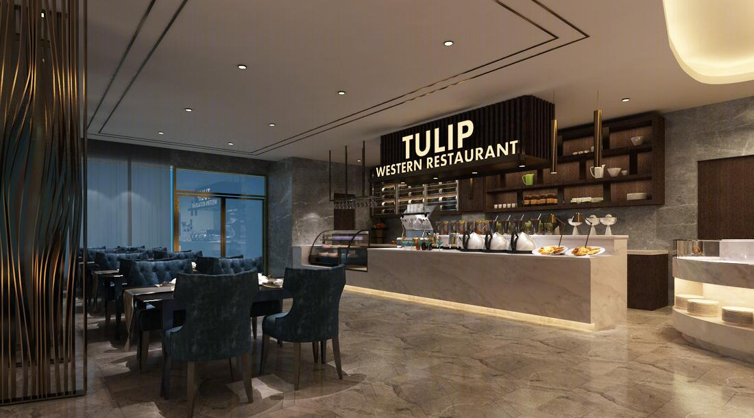 一套精简的酒店大堂西餐厅设计-12