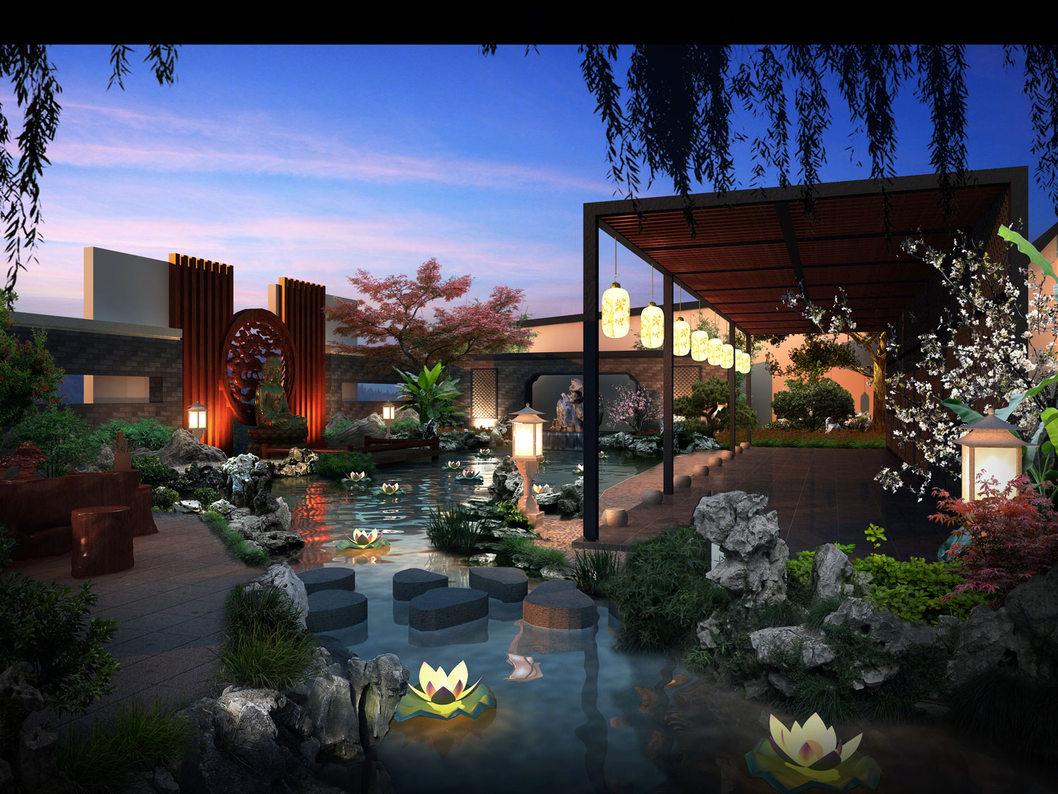 重庆李家院子庭院花园景观-13