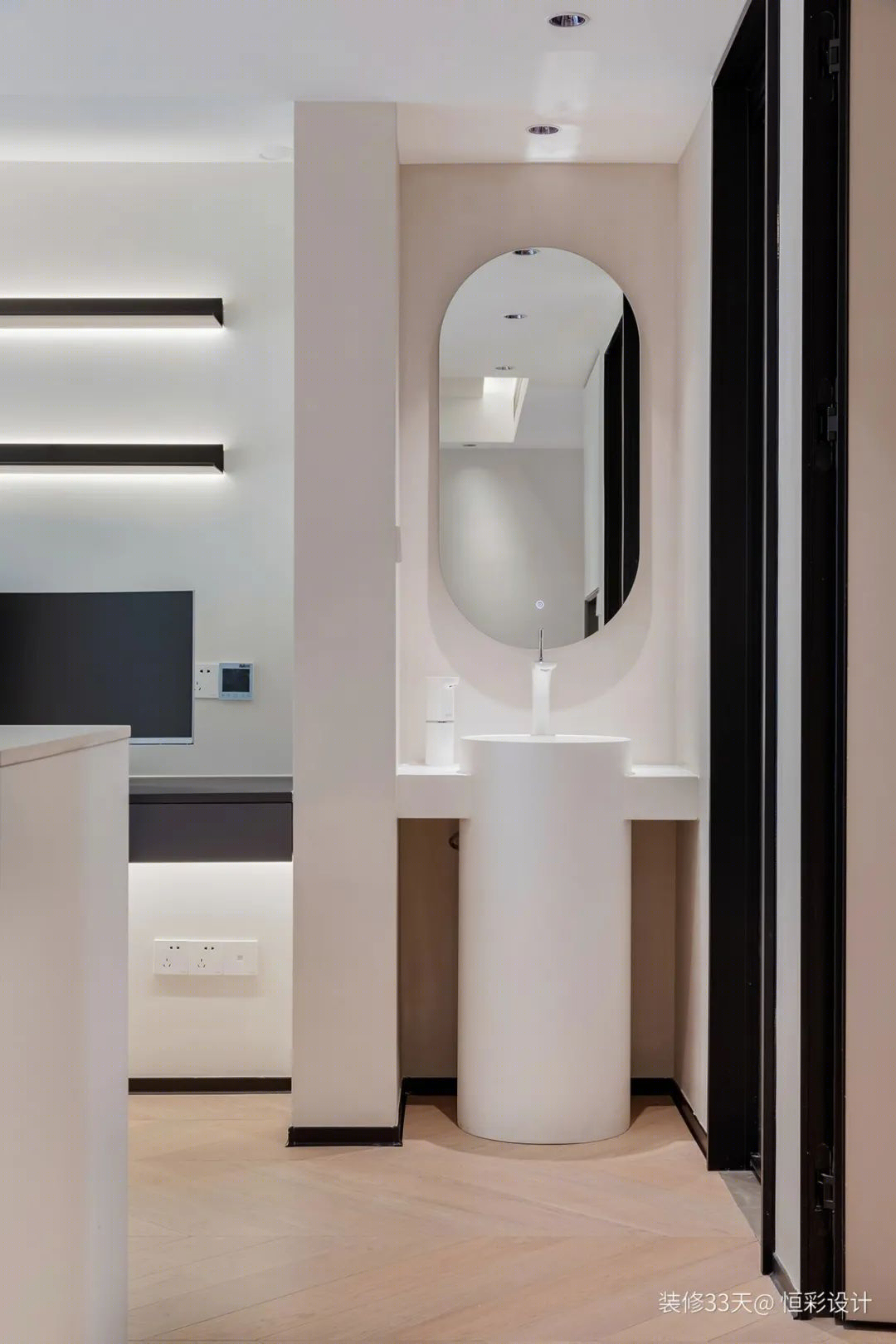 奶油风婚房设计丨中国杭州丨恒彩设计（杭州）-33