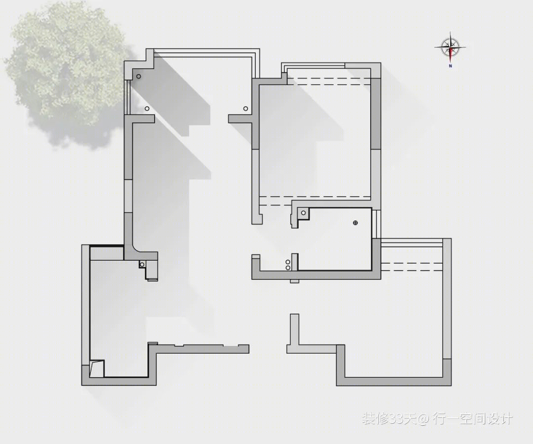 杭州 65 平小户型开放厨房与独立浴缸设计丨中国杭州丨行一空间设计（合肥）-3