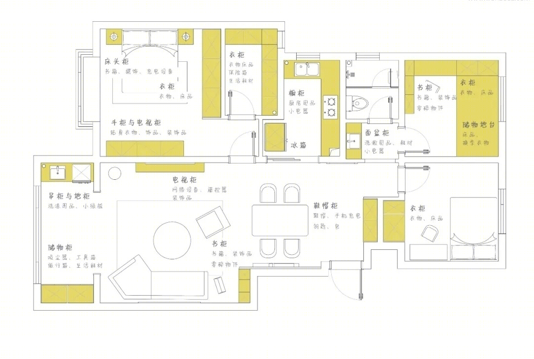 紧凑三居室，收纳规划与空间利用的典范-9