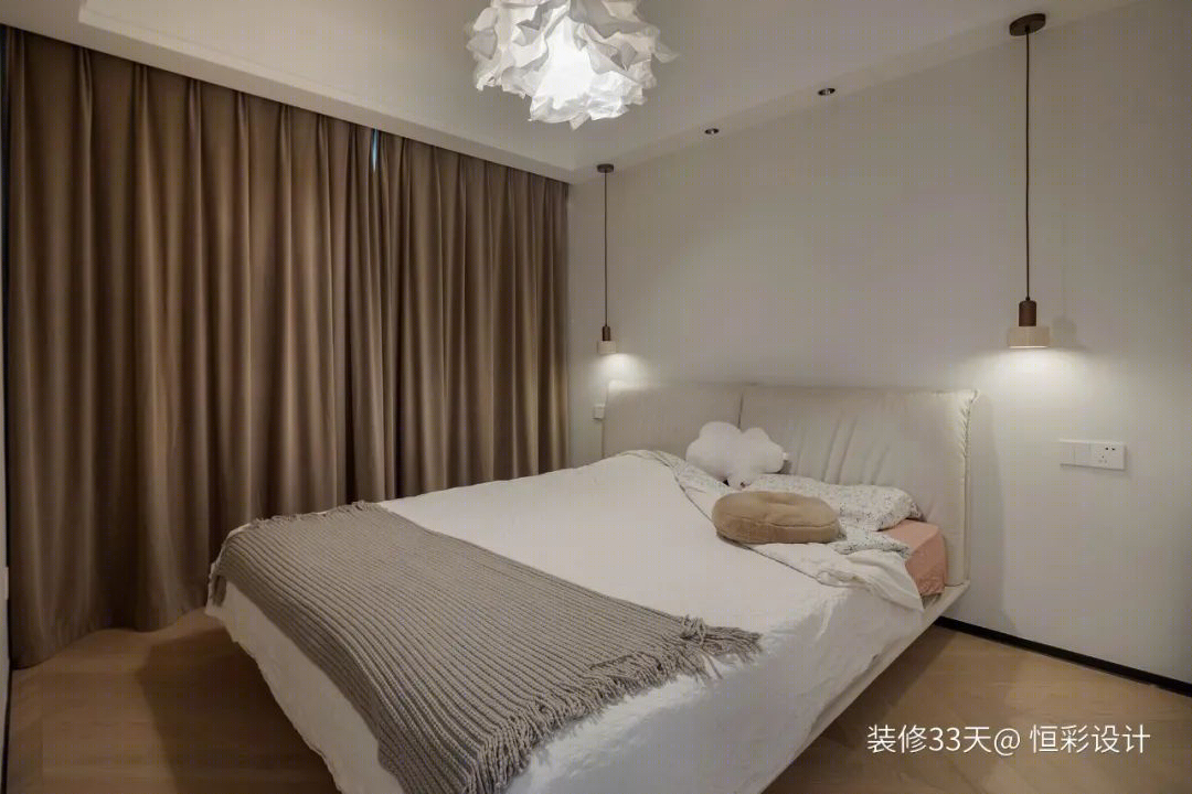 奶油风婚房设计丨中国杭州丨恒彩设计（杭州）-37