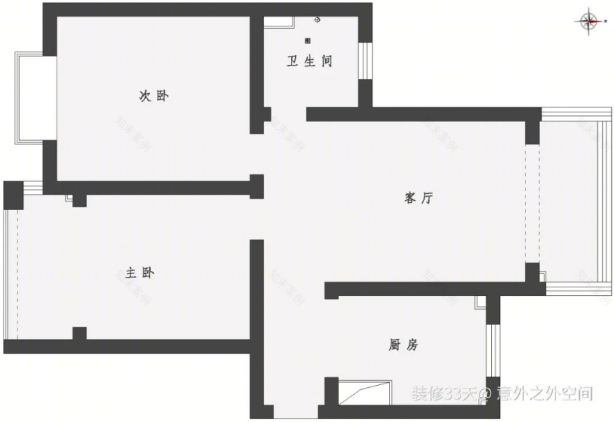 70平混搭两室改造丨中国上海丨意外之外空间（上海）-3