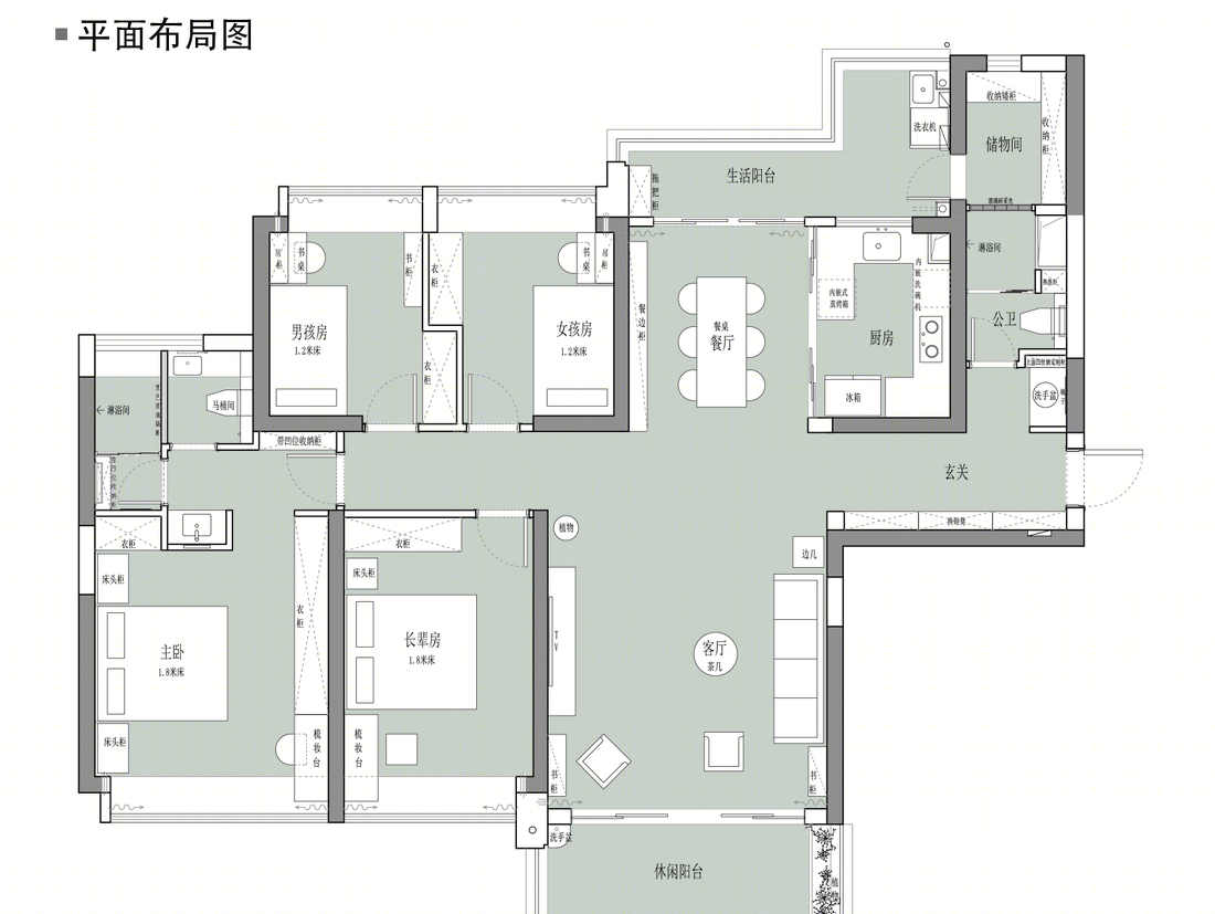 170 平轻美式复古混搭风住宅-1