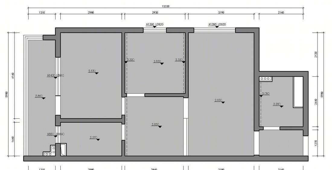 75㎡两房小户型高级灰风格设计-40