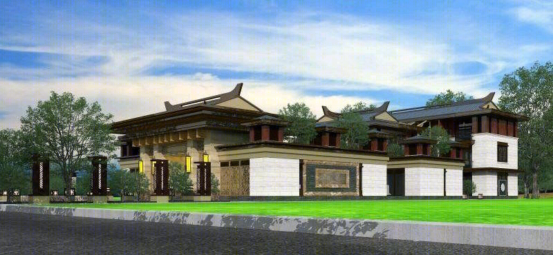 中国院子,新中式大宅设计,狮子座建筑设计-5