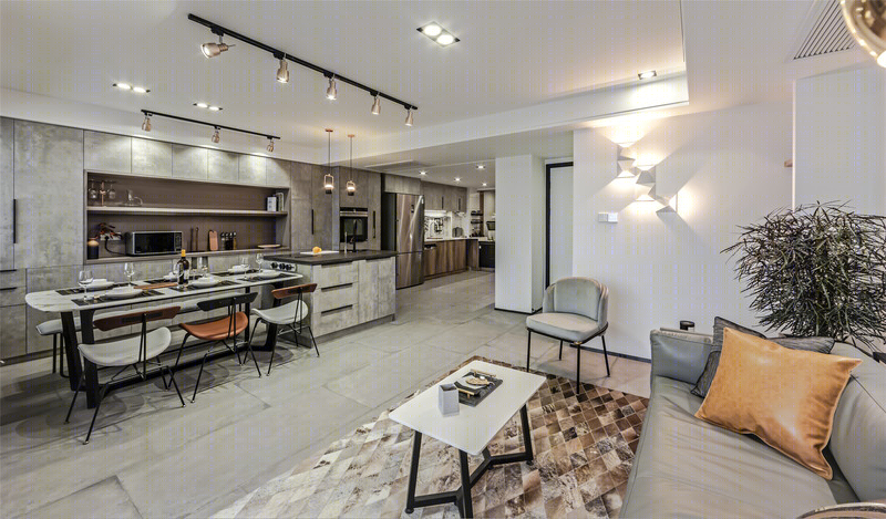 自由流淌的现代轻工业婚房设计-4