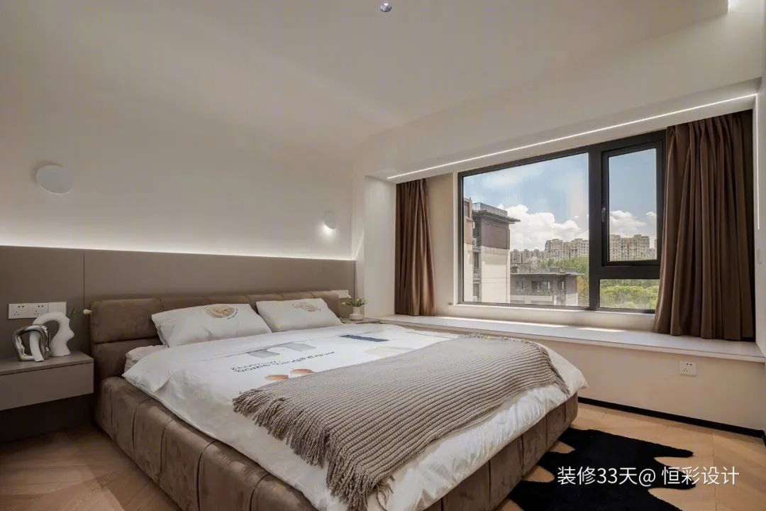 奶油风婚房设计丨中国杭州丨恒彩设计（杭州）-43