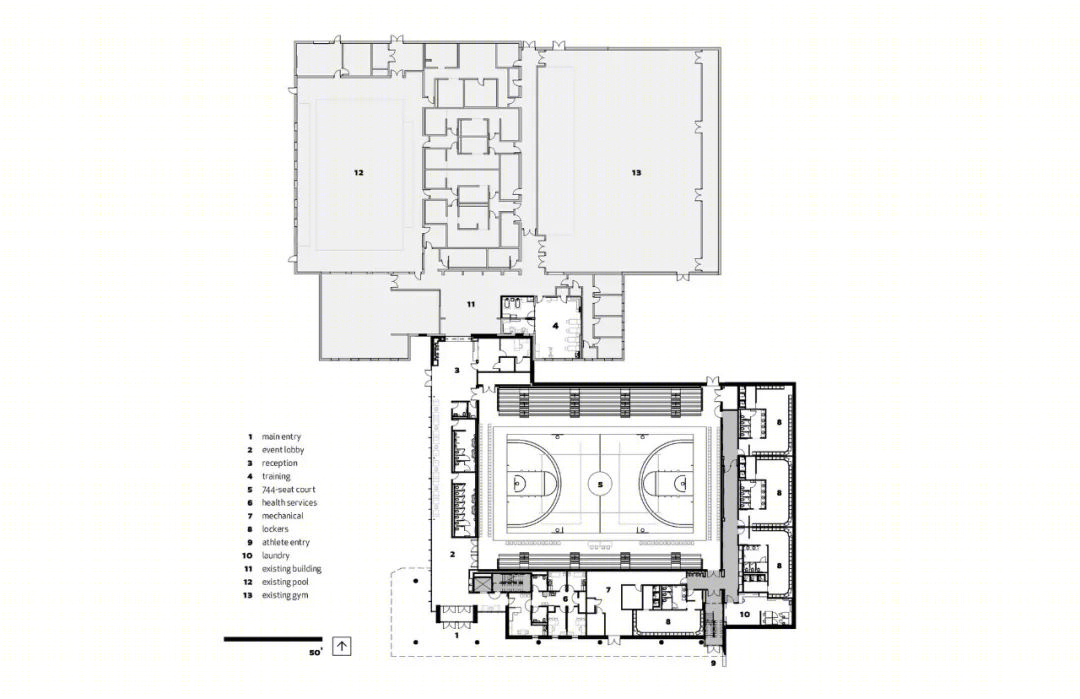 康涅狄格州圣约瑟夫大学运动中心丨美国哈特福德丨JCJ Architecture-33