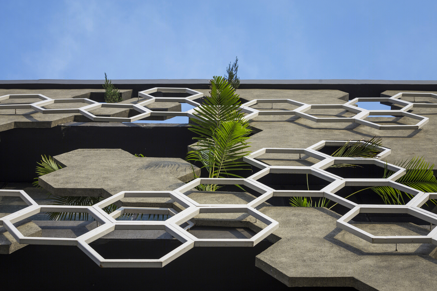 印度 Hexalace 开放式零售建筑 | 遮荫呼吸的混凝土艺术-9