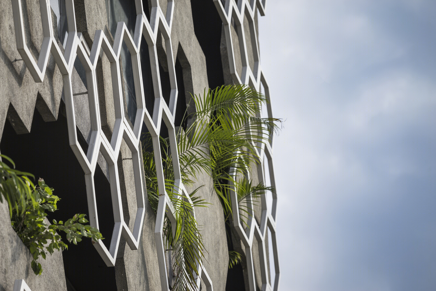 印度 Hexalace 开放式零售建筑 | 遮荫呼吸的混凝土艺术-10