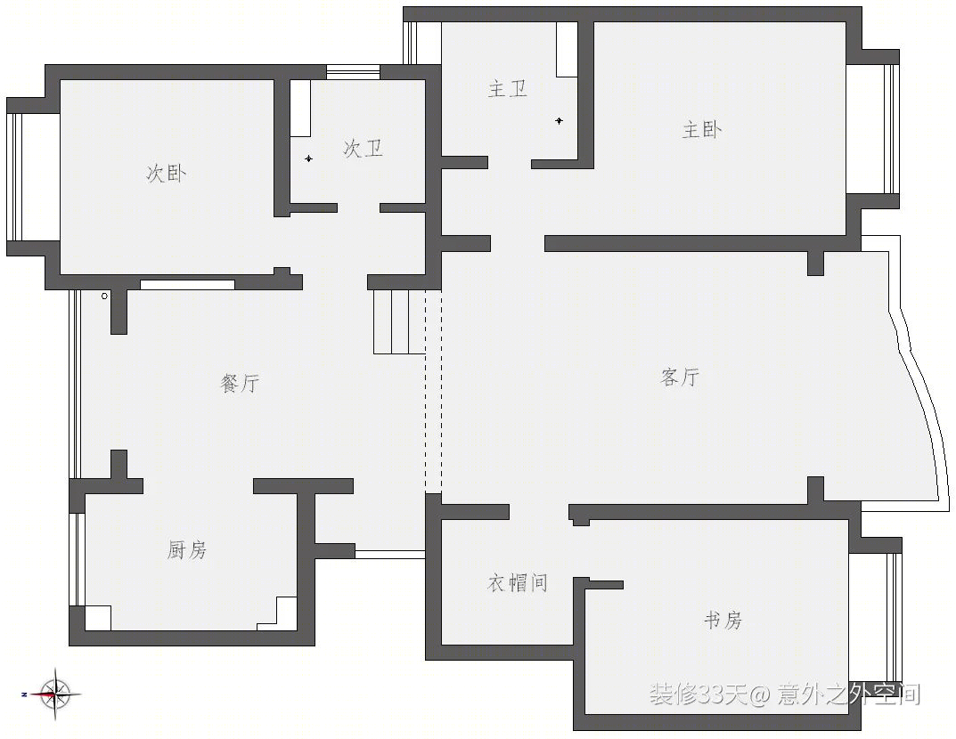 上海徐汇区现代简约错层三室两卫住宅设计丨中国上海丨意外之外空间(上海)-3