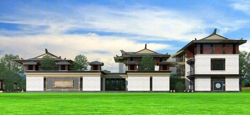 中国院子,新中式大宅设计,狮子座建筑设计-7