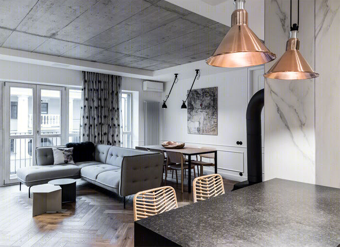 现代优雅的灰色调住宅 | Dizaino Virtuve-2