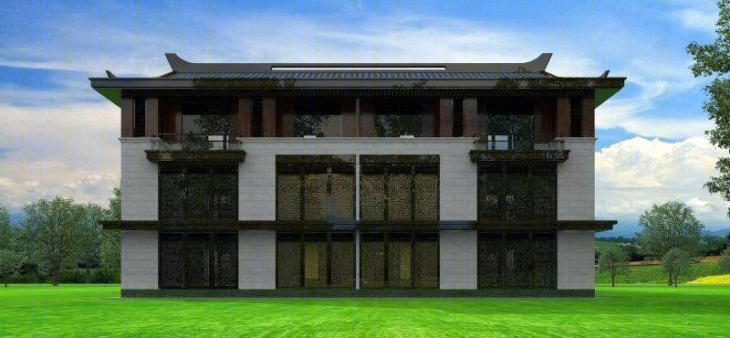 中国院子,新中式大宅设计,狮子座建筑设计-11