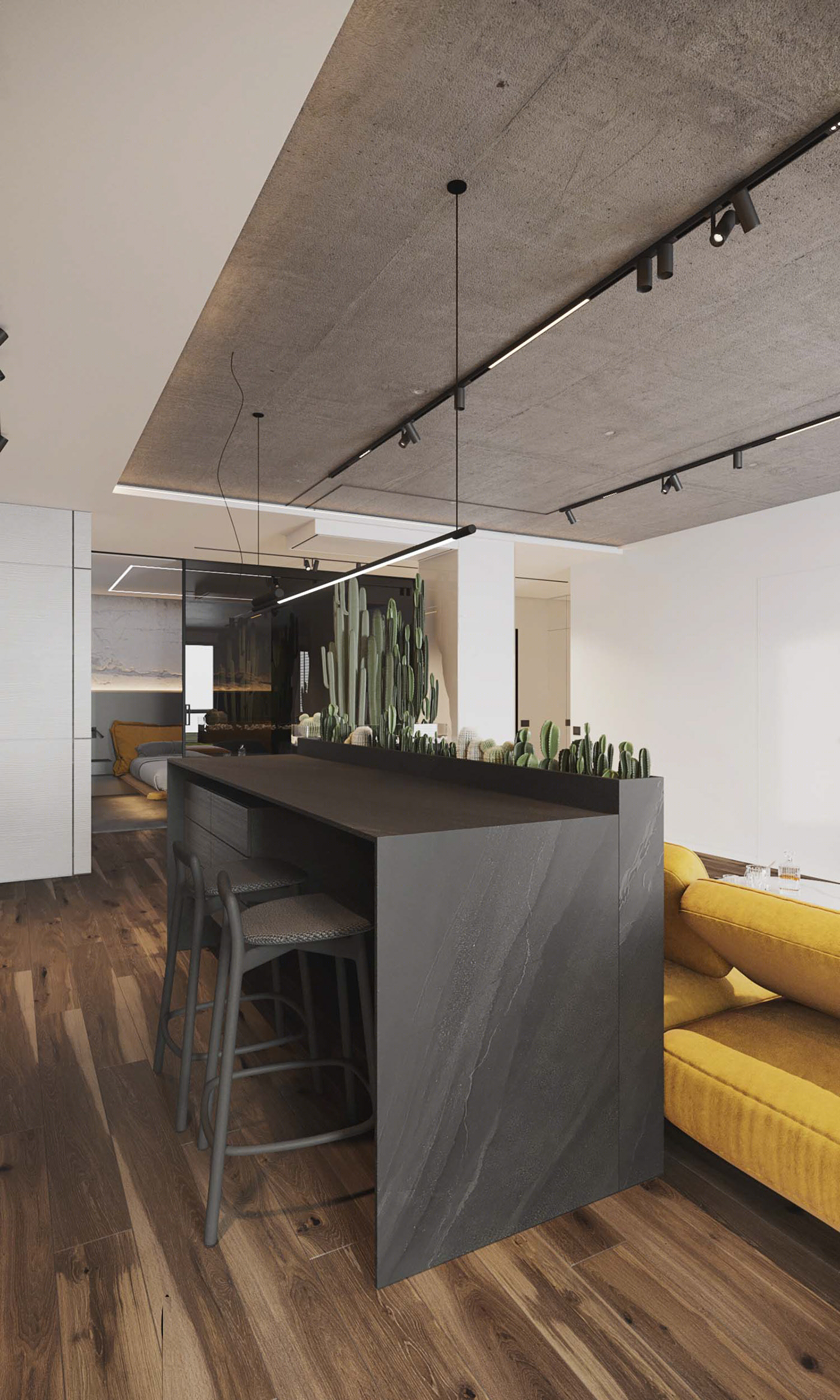 105㎡黄色与高级黑 沉稳与活力的碰撞！-5