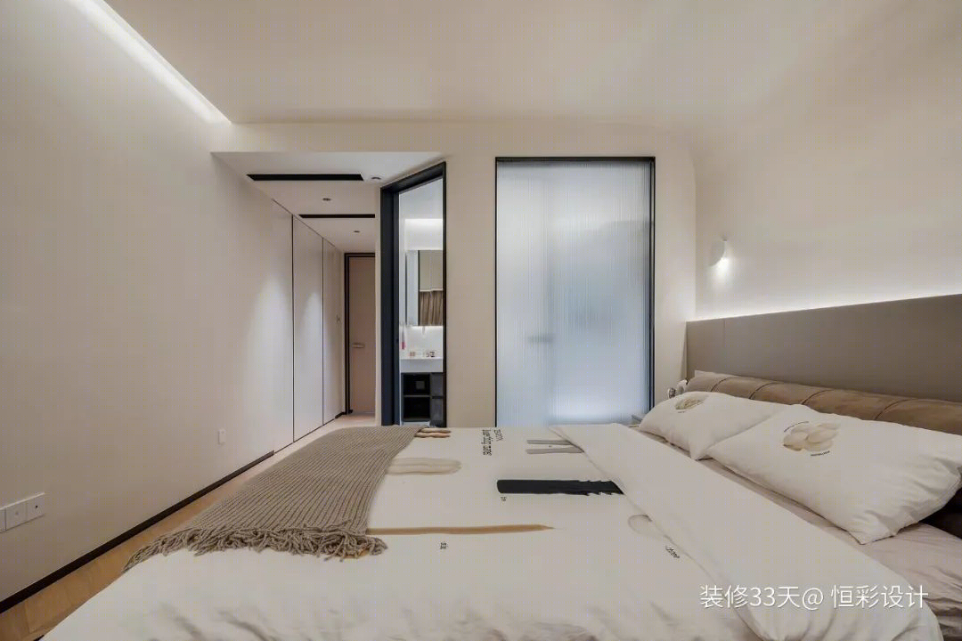 奶油风婚房设计丨中国杭州丨恒彩设计（杭州）-45