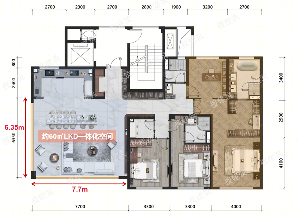 一层一户,200㎡内的豪华大平层设计丨中国沈阳丨搜建筑-45