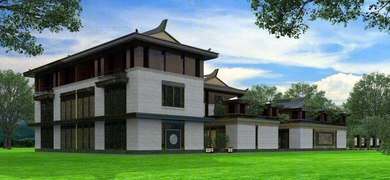 中国院子,新中式大宅设计,狮子座建筑设计-13