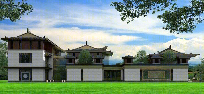 中国院子,新中式大宅设计,狮子座建筑设计-15