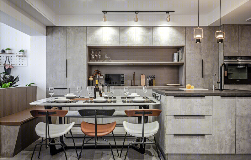 自由流淌的现代轻工业婚房设计-12