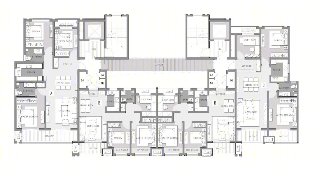 郑州永威金桂苑++ 微棠大厦 | 现代住宅的“线-- 面-体”构成之美-60