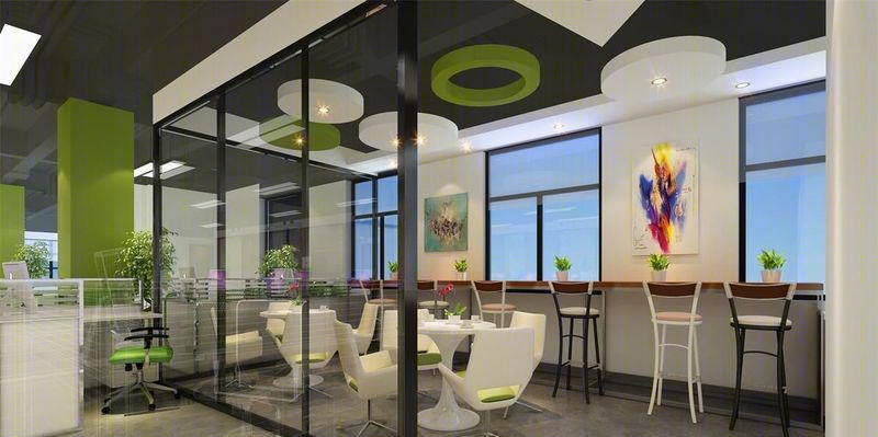 中汽租赁简约风办公室设计，绿色木色营造干练氛围-11