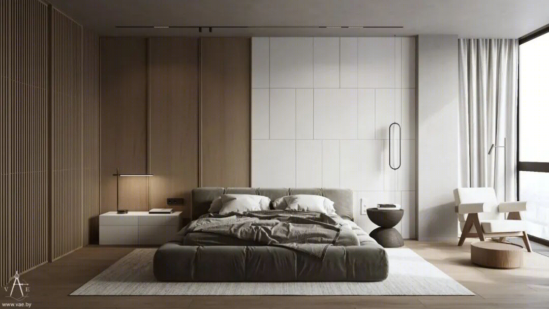 原木高级灰简约柔和空间丨Vae Design Studio-25