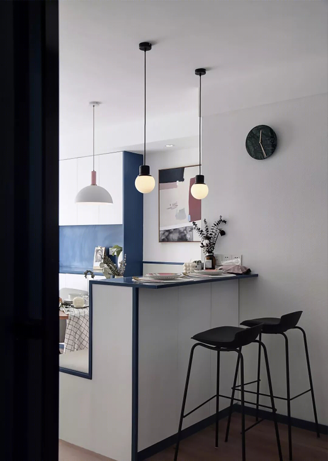 蓝白北欧小屋，小空间大利用-20