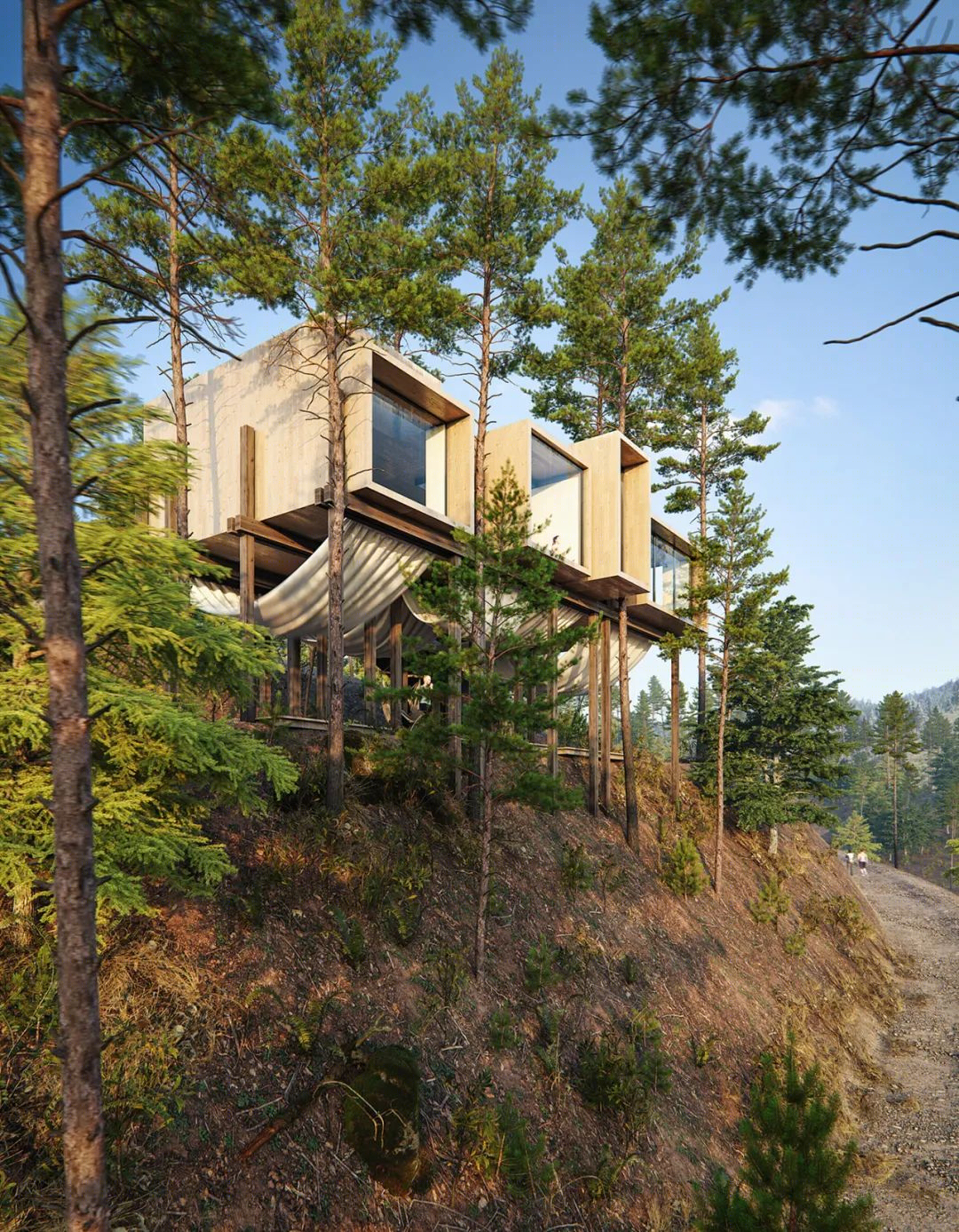 山林间的美妙瑜伽空间丨乌克兰 OBRIY Architects-9