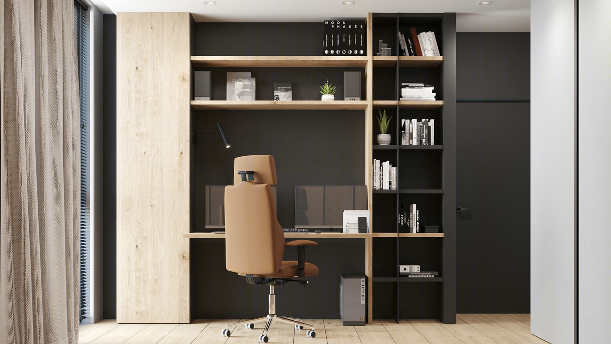 原木与高级黑  打造出精致沉稳的住宅！-33