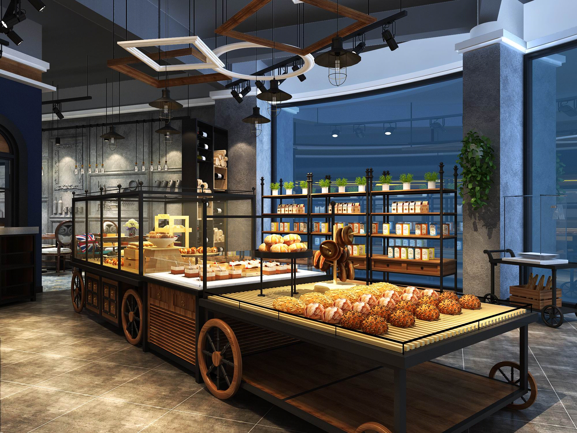 轻工业风格综合型面包店-4