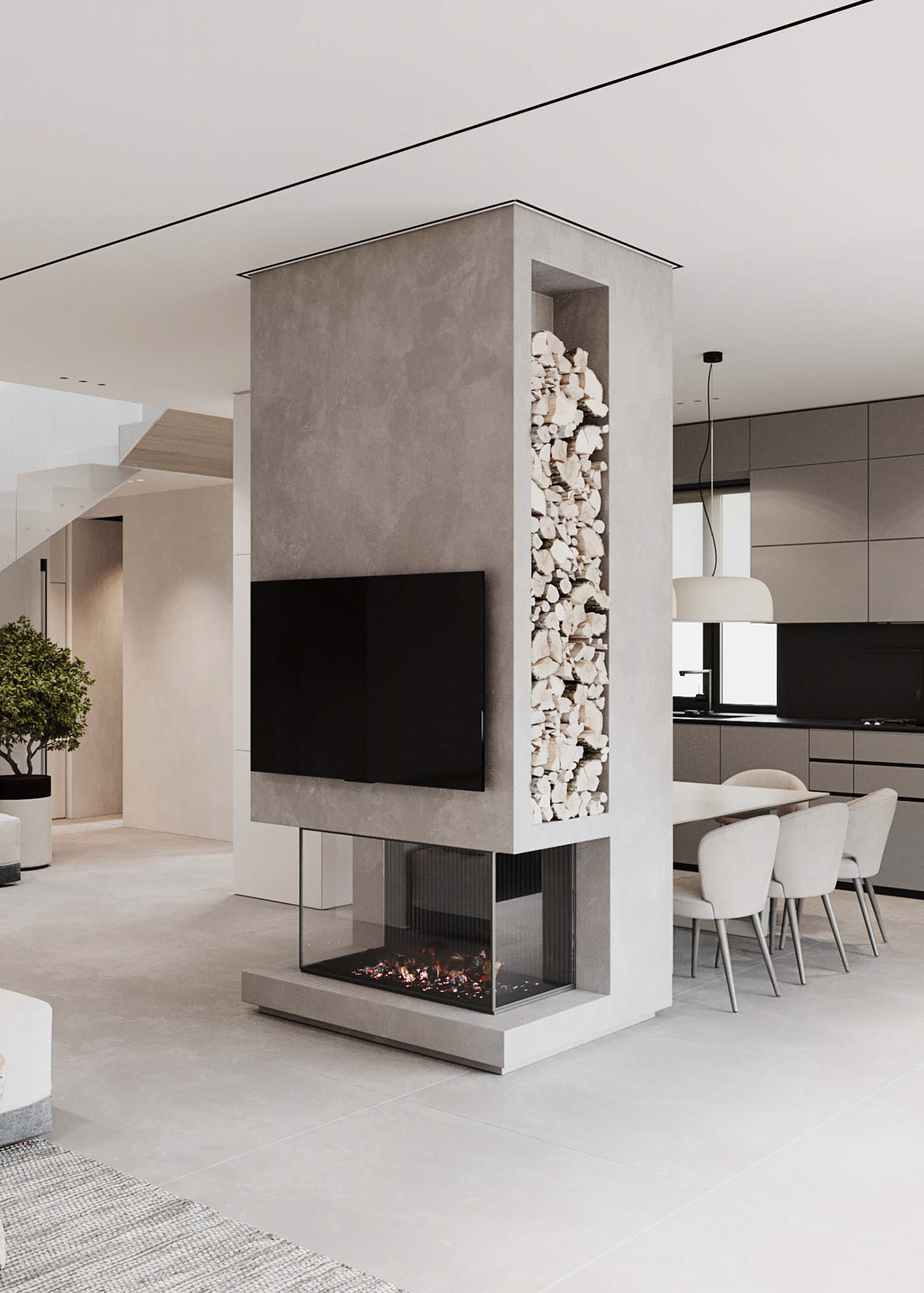 200㎡中性色系住宅设计 体验舒适精致的生活-3