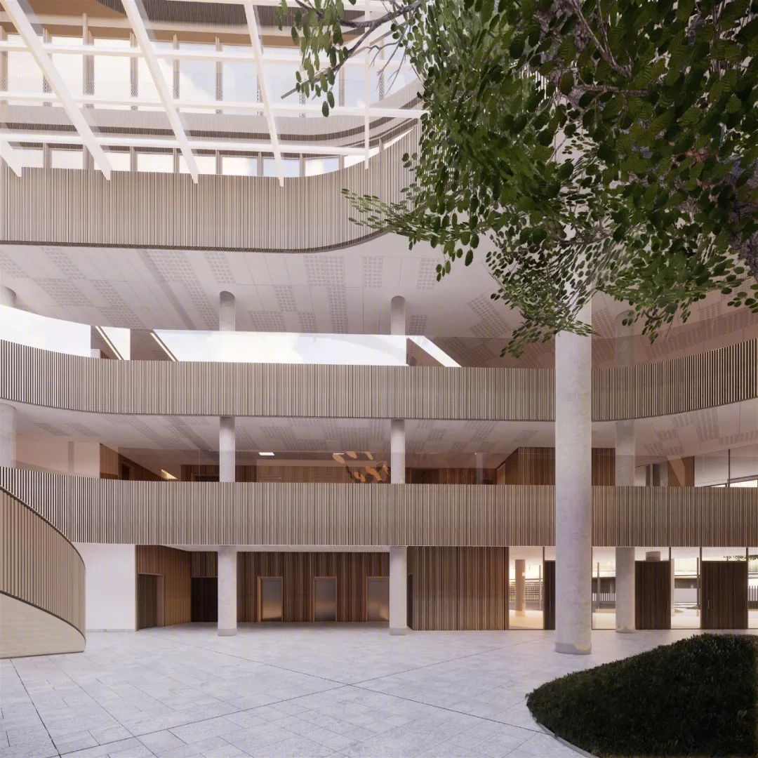 绿意盎然的城市避难所——玻璃办公立面++ 露台式庭院花园设计-35