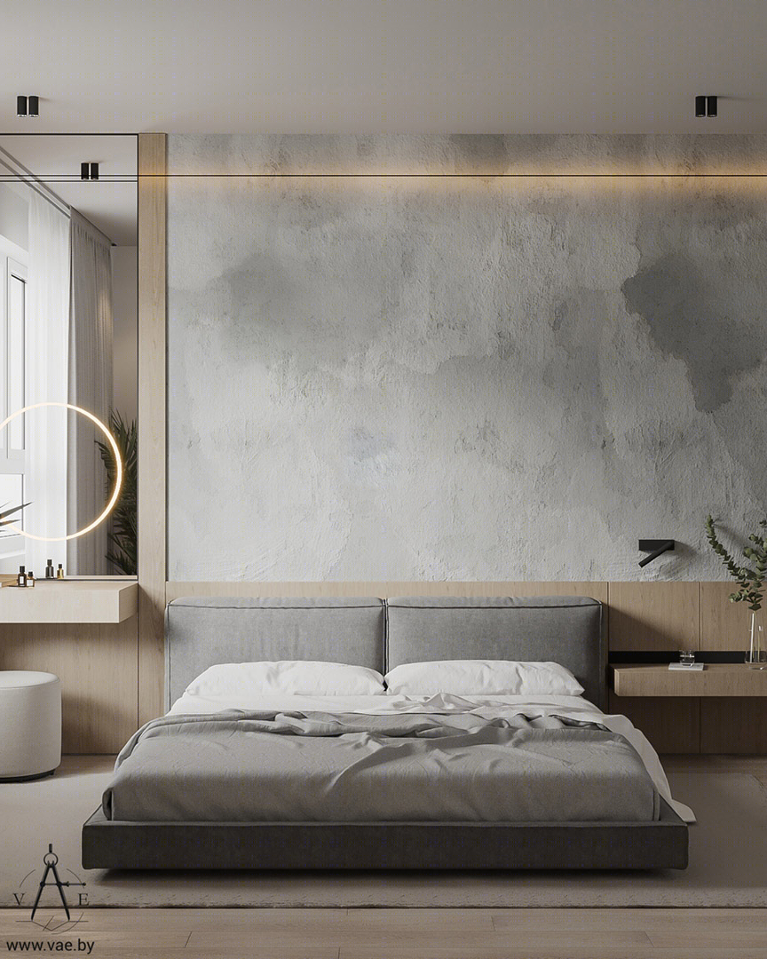 高级灰+绿色 打造出清新舒适的居住空间-12