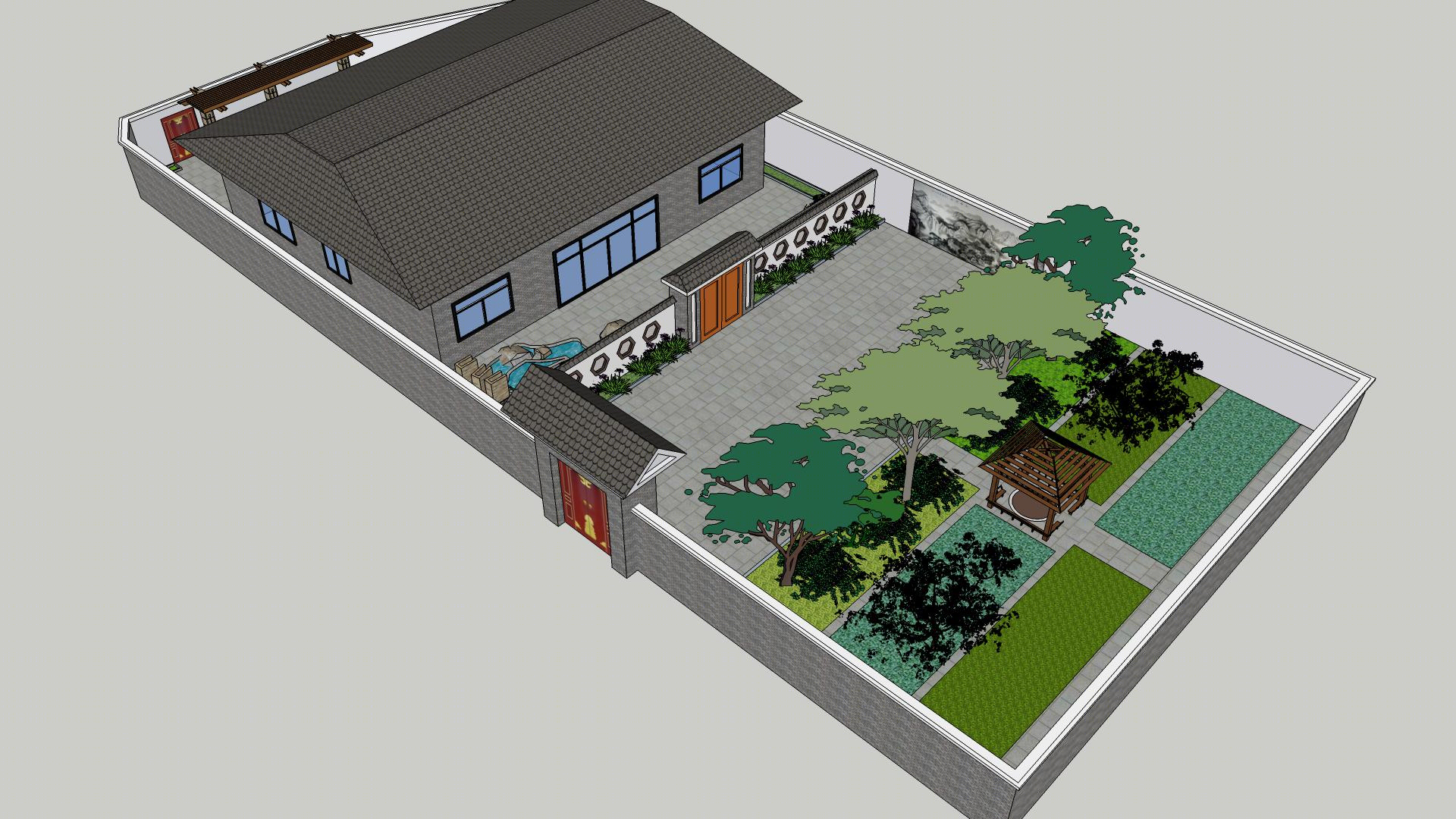 农村一层中式小别墅（春有百花秋有月，夏有凉风冬有雪）-1