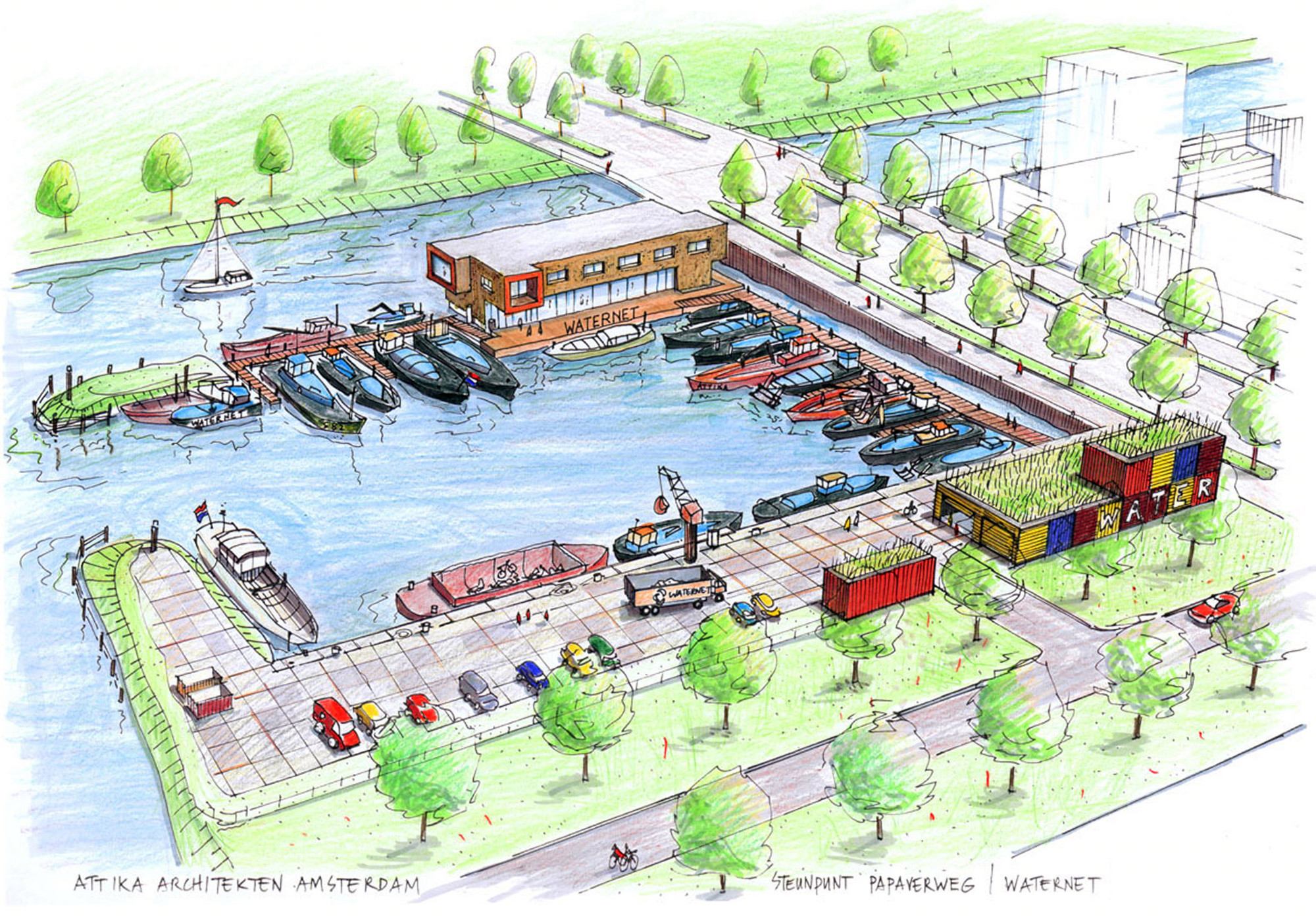 荷兰 Waternet 漂浮办公楼丨Attika Architekten-30