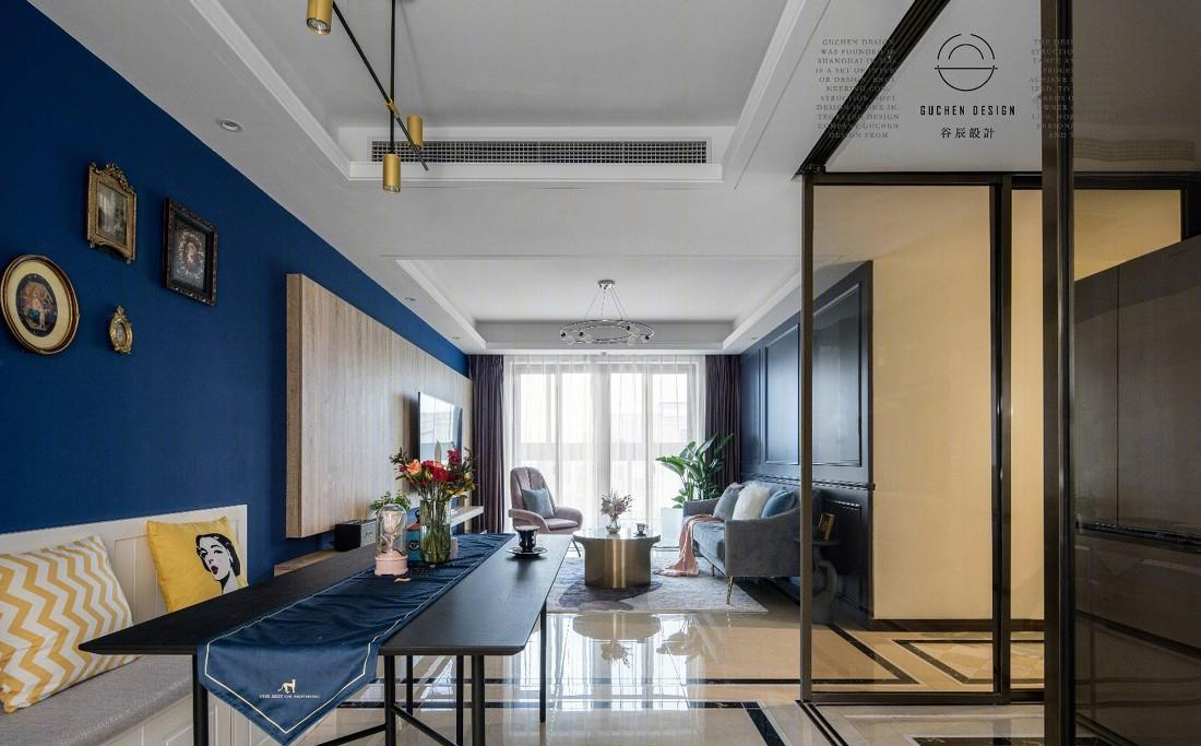 魔都女生的海洋风家居，梦幻蓝色与丝绒粉的摩登之舞-14