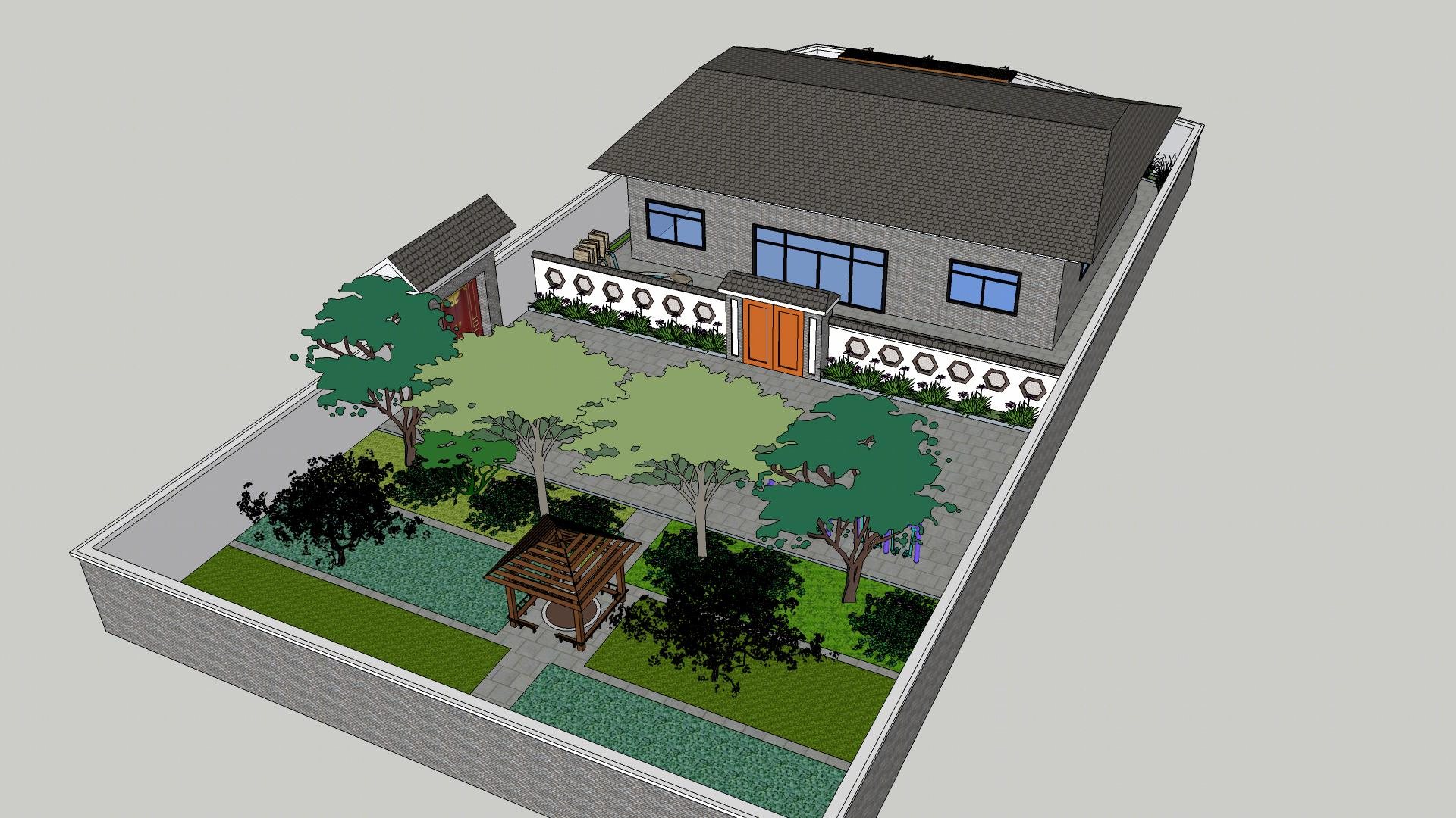 农村一层中式小别墅（春有百花秋有月，夏有凉风冬有雪）-3