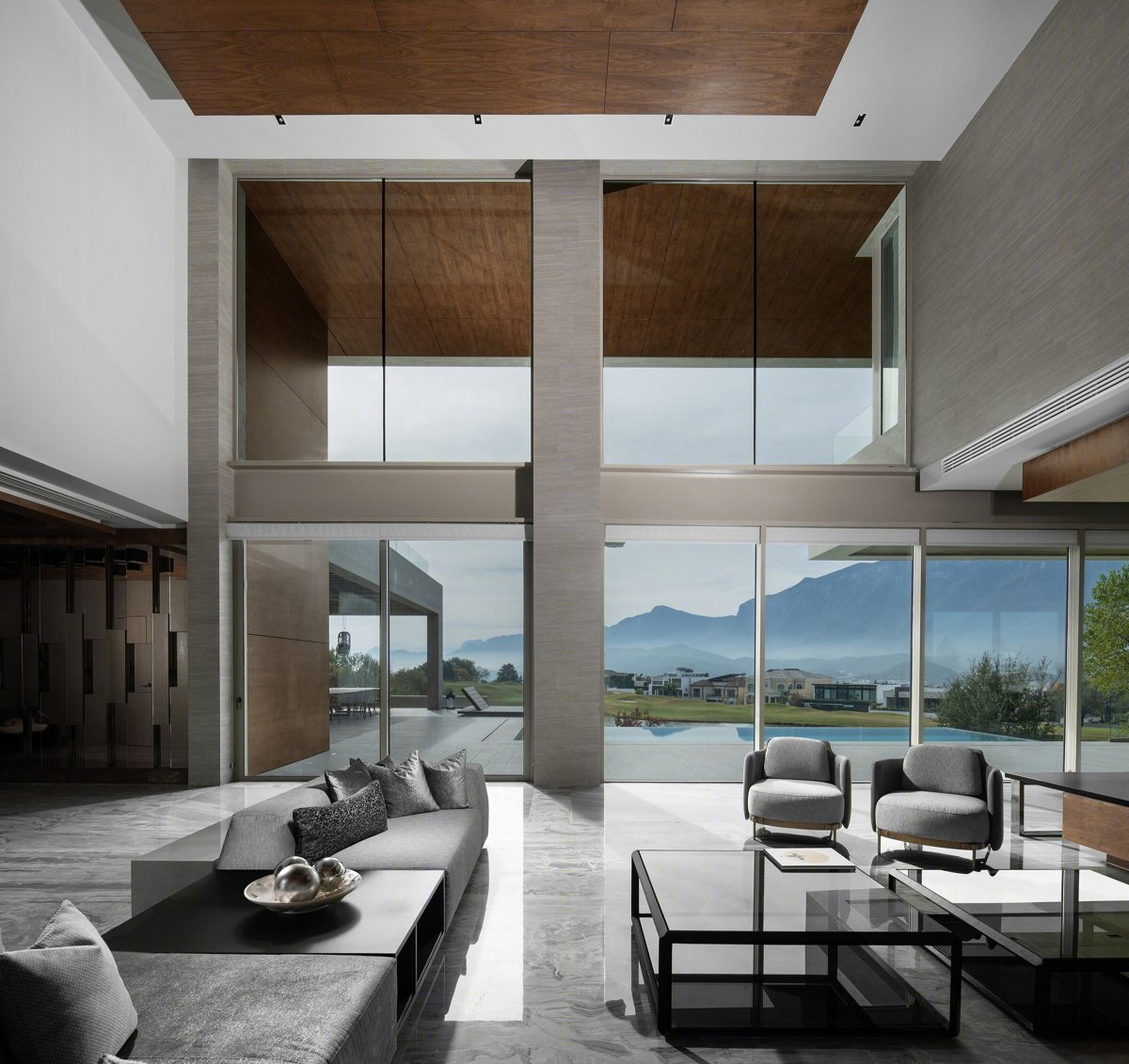 墨西哥 M+B Residence | 玻璃与线性设计的奢华独栋住宅-13