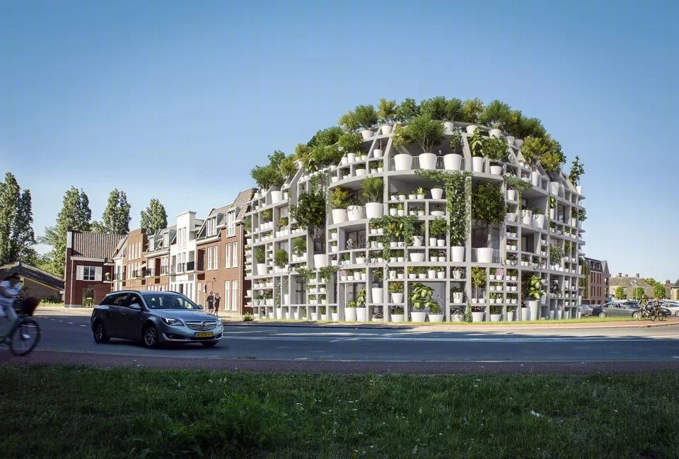 荷兰绿色植物园 Green Villa | 融入自然的办公住宅楼-3